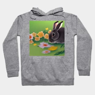 Rabbit and Flowers Hoodie